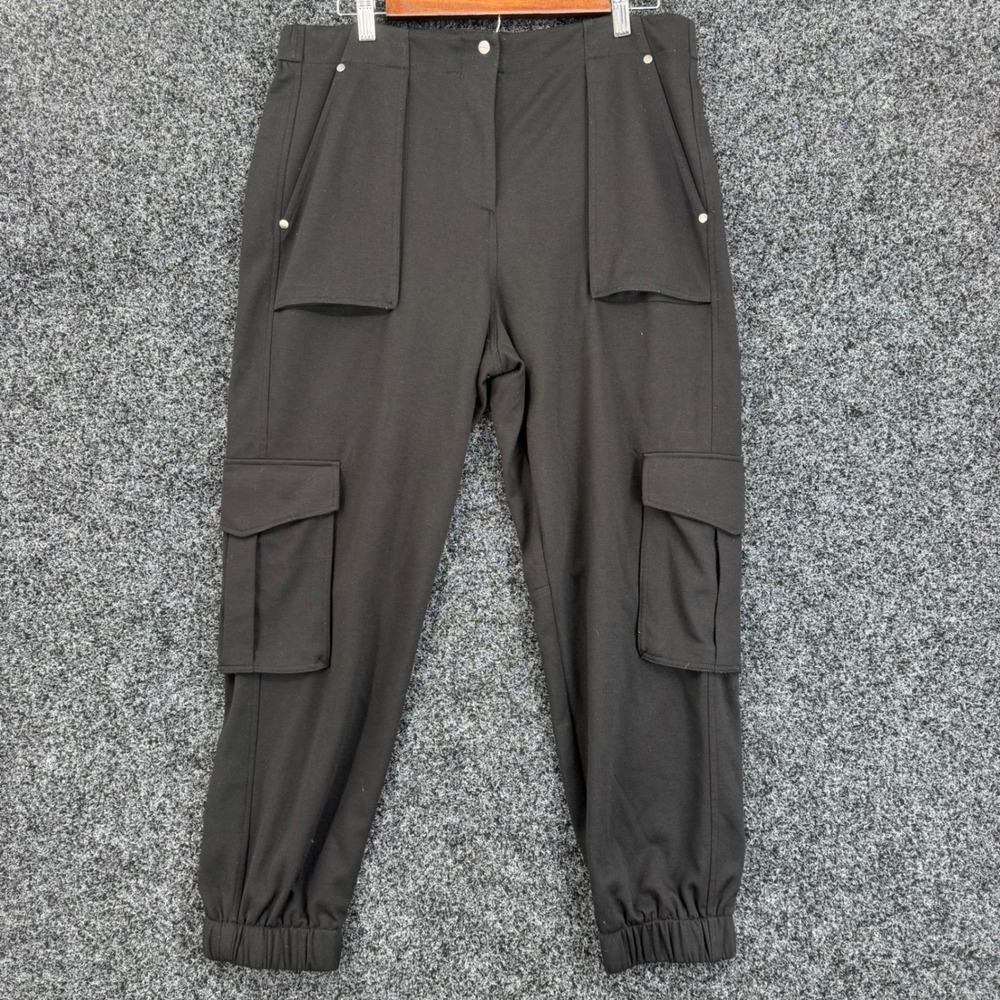 AllSaints Black Cargo Jogger Pants W069TB Utility Tapered Trousers US 10